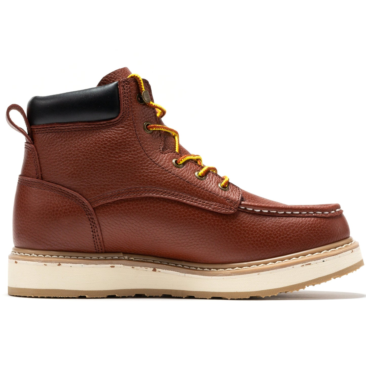 ROCKROOSTER Walker Men's 6 Inch Brown Soft Toe Wedge Work Boots SAP360 Rock Rooster Footwear Inc