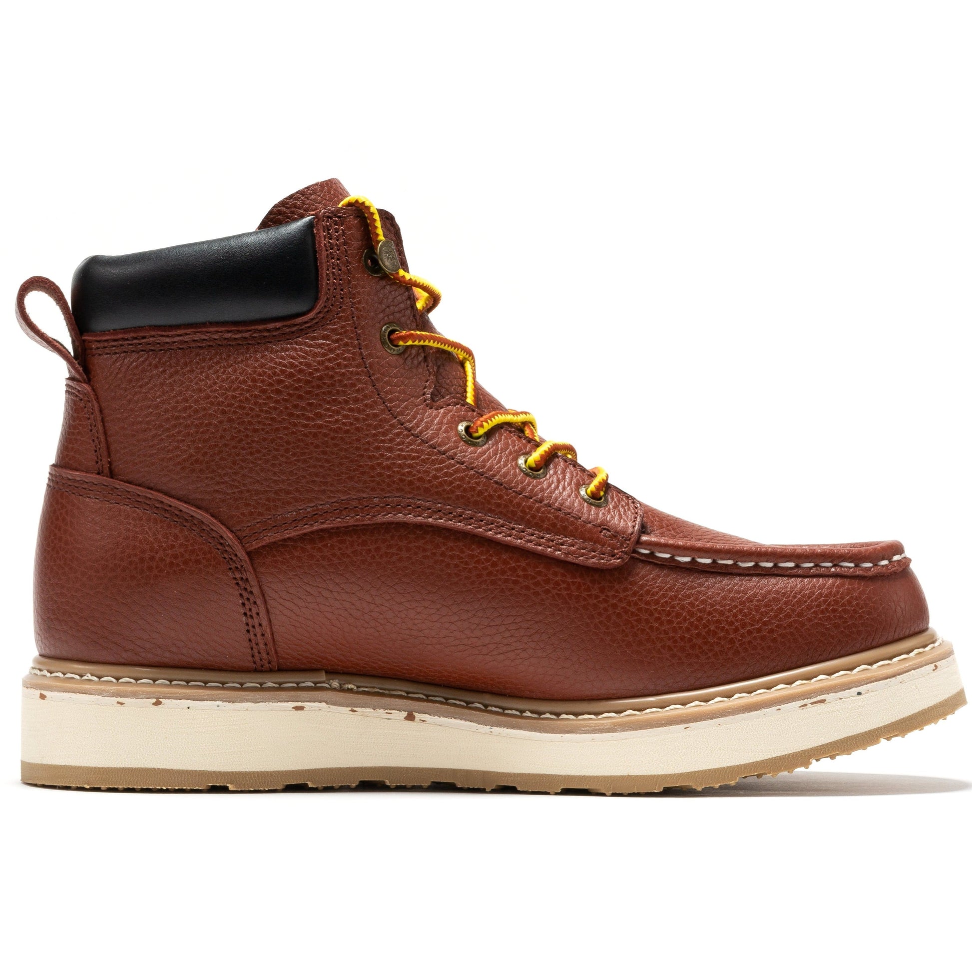 ROCKROOSTER Walker Men's 6 Inch Brown Soft Toe Wedge Work Boots SAP360 Rock Rooster Footwear Inc