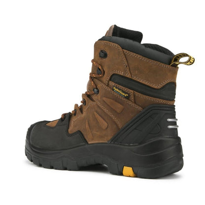 ROCKROOSTER Woodland Brown 6 inch Waterproof Safety Toe Leather Work Boots AK669 Rock Rooster Footwear Inc