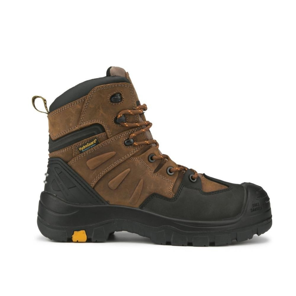 ROCKROOSTER Woodland Brown 6 inch Waterproof Safety Toe Leather Work Boots AK669 Rock Rooster Footwear Inc