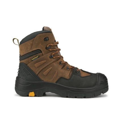 ROCKROOSTER Woodland Brown 6 inch Waterproof Safety Toe Leather Work Boots AK669 Rock Rooster Footwear Inc