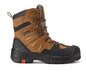 ROCKROOSTER Woodland Men's 8 inch Brown Work Boots, Composite Toe, Slip Resistant, Electrical Hazard Protection, Rubber outsole AK869 Rock Rooster Footwear Inc