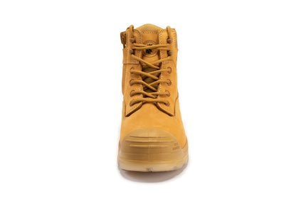 rockrooster Woodland Wheat 6 inch Composite Toe Zip-sided Leather Work Boots AK659 Rock Rooster Footwear Inc