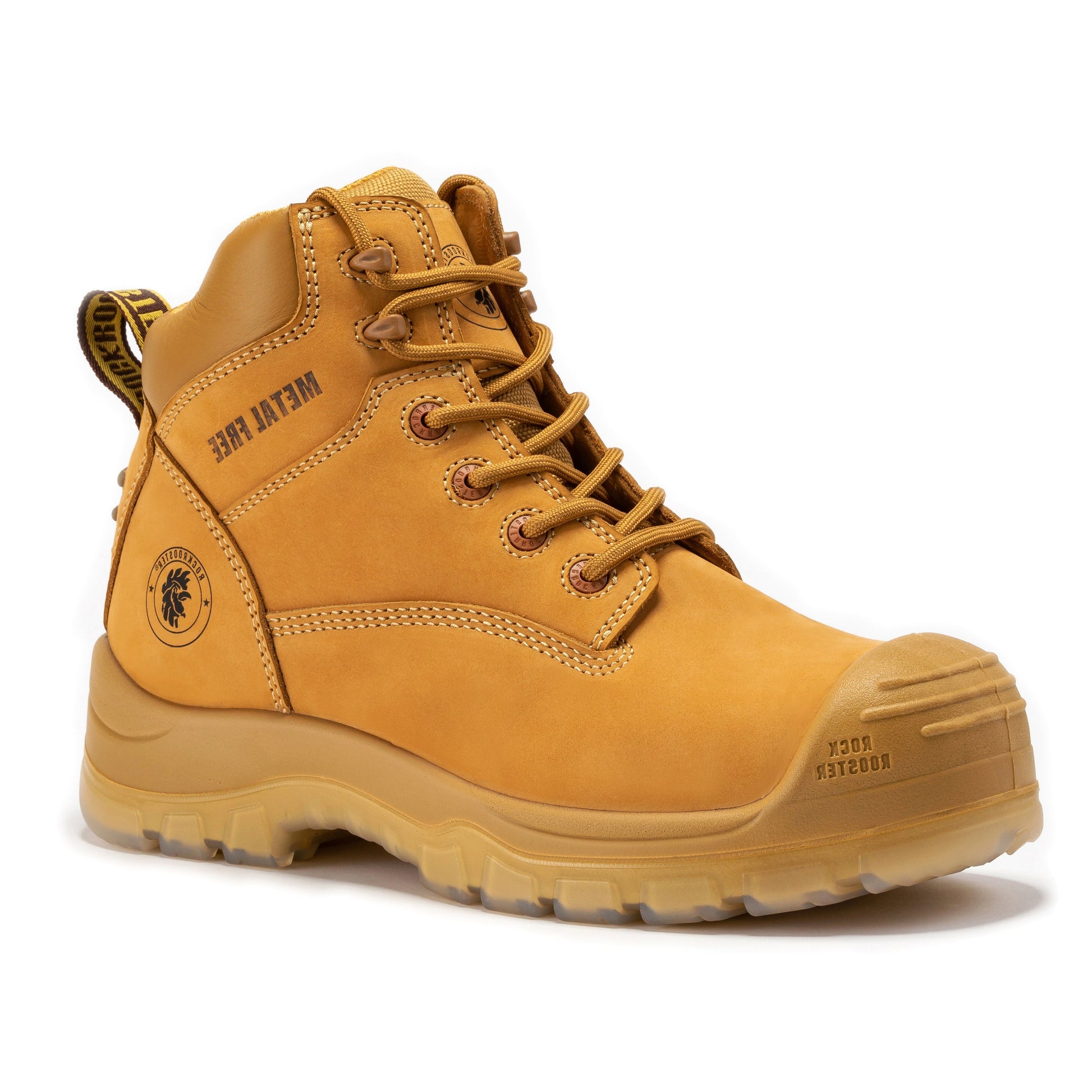 rockrooster Woodland Wheat 6 inch Composite Toe Zip-sided Leather Work Boots AK659 Rock Rooster Footwear Inc