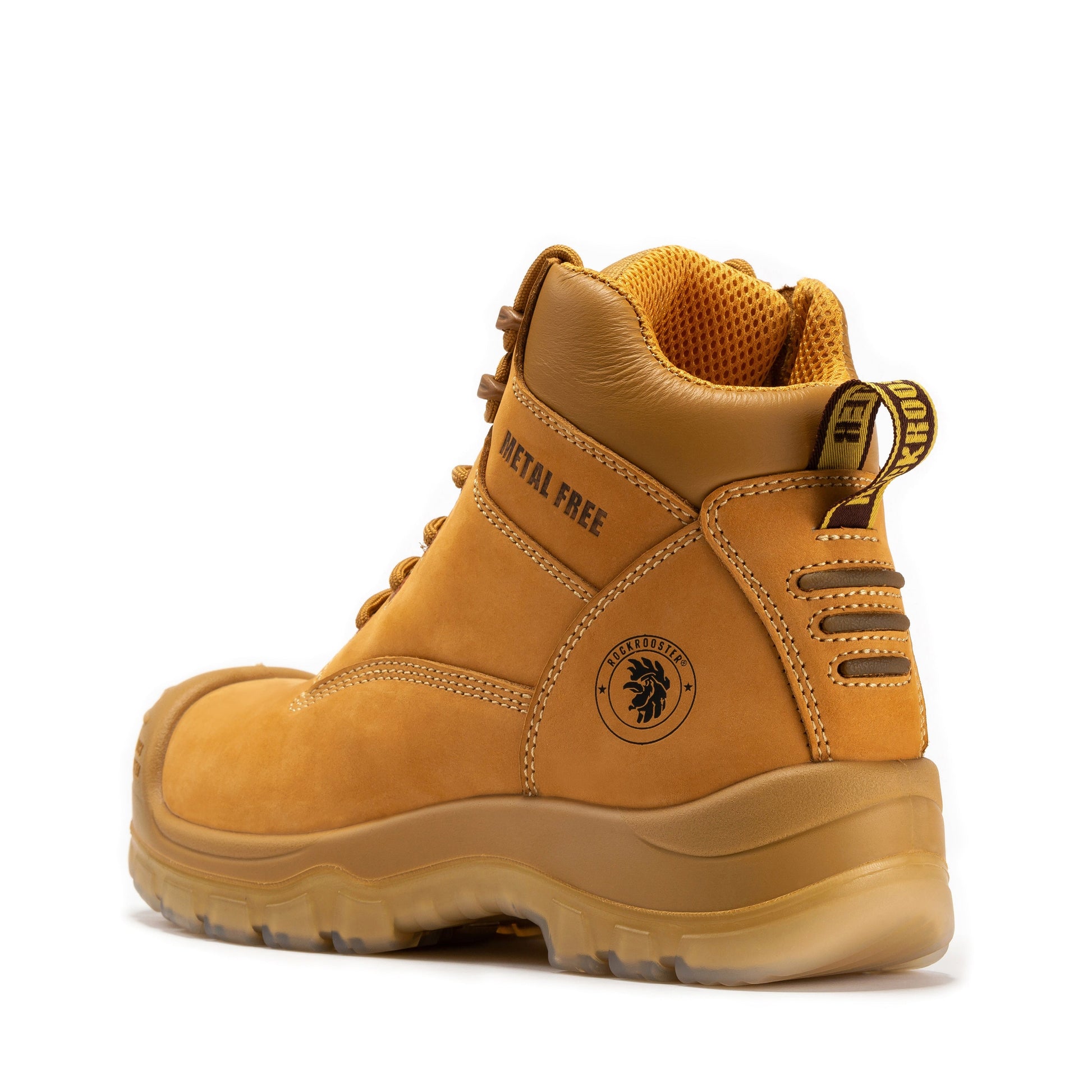 rockrooster Woodland Wheat 6 inch Composite Toe Zip-sided Leather Work Boots AK659 Rock Rooster Footwear Inc