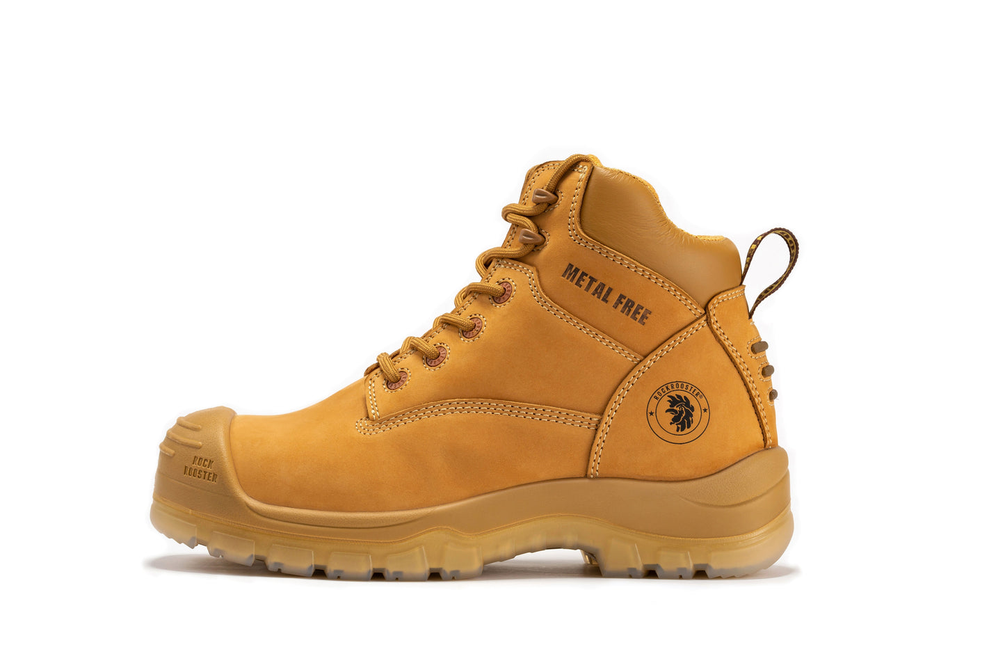 rockrooster Woodland Wheat 6 inch Composite Toe Zip-sided Leather Work Boots AK659 Rock Rooster Footwear Inc