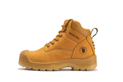 rockrooster Woodland Wheat 6 inch Composite Toe Zip-sided Leather Work Boots AK659 Rock Rooster Footwear Inc