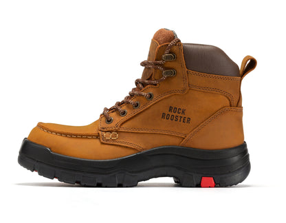 ROCKROOSTER Zumbro 6 inch Wide Steel Toe, Rubber Outsole, EH Protection,, ASTM 2413, Work Boots AK370 Rock Rooster Footwear Inc