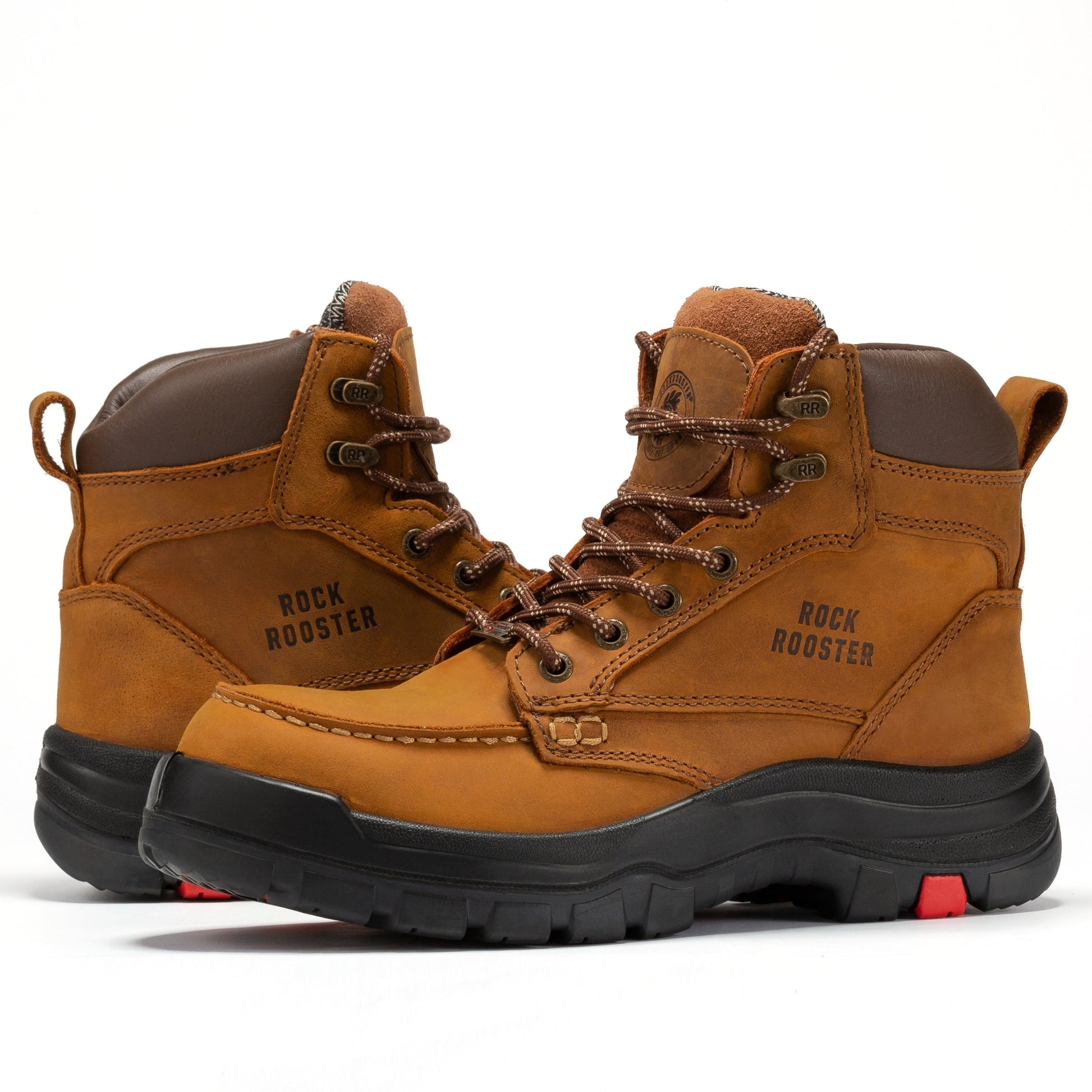 ROCKROOSTER Zumbro 6 inch Wide Steel Toe, Rubber Outsole, EH Protection,, ASTM 2413, Work Boots AK370 Rock Rooster Footwear Inc
