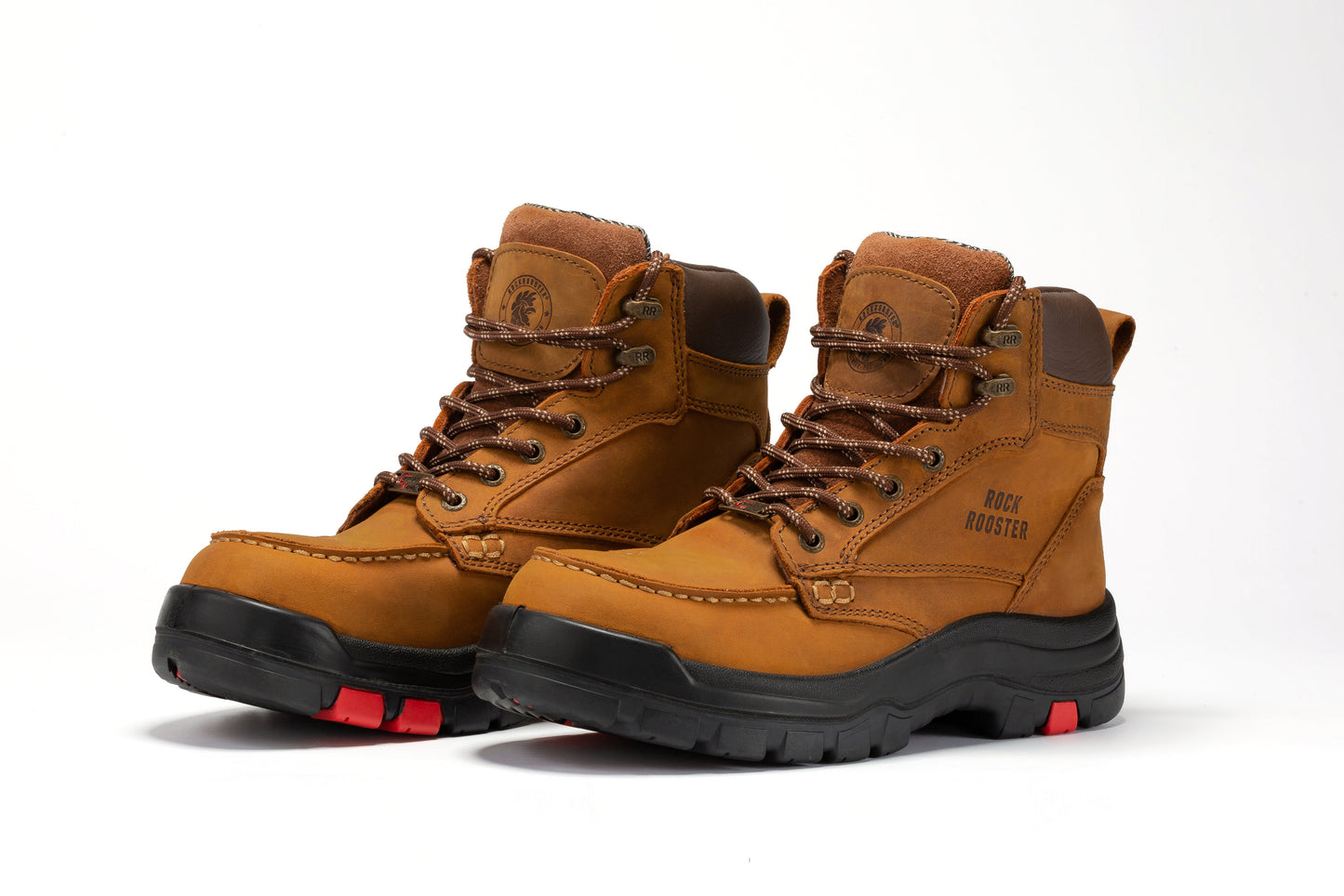 ROCKROOSTER Zumbro 6 inch Wide Steel Toe, Rubber Outsole, EH Protection,, ASTM 2413, Work Boots AK370 Rock Rooster Footwear Inc