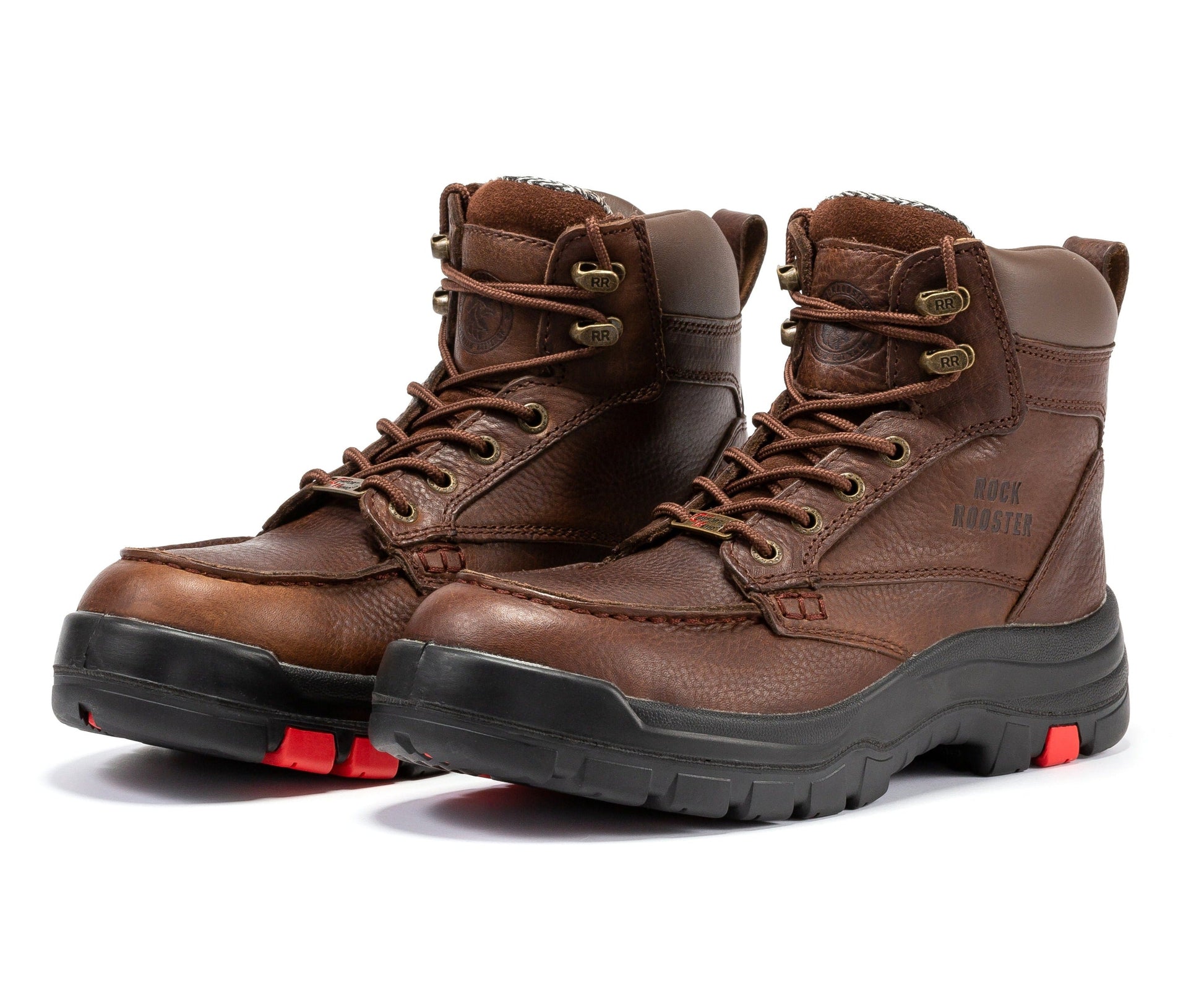 ROCKROOSTER  Zumbro 6 inch Wide Steel Toe, Waterproof Work Boots, Rubber Outsole, EH Protection, ASTM 2413, Work Boots AK372 Rock Rooster Footwear Inc