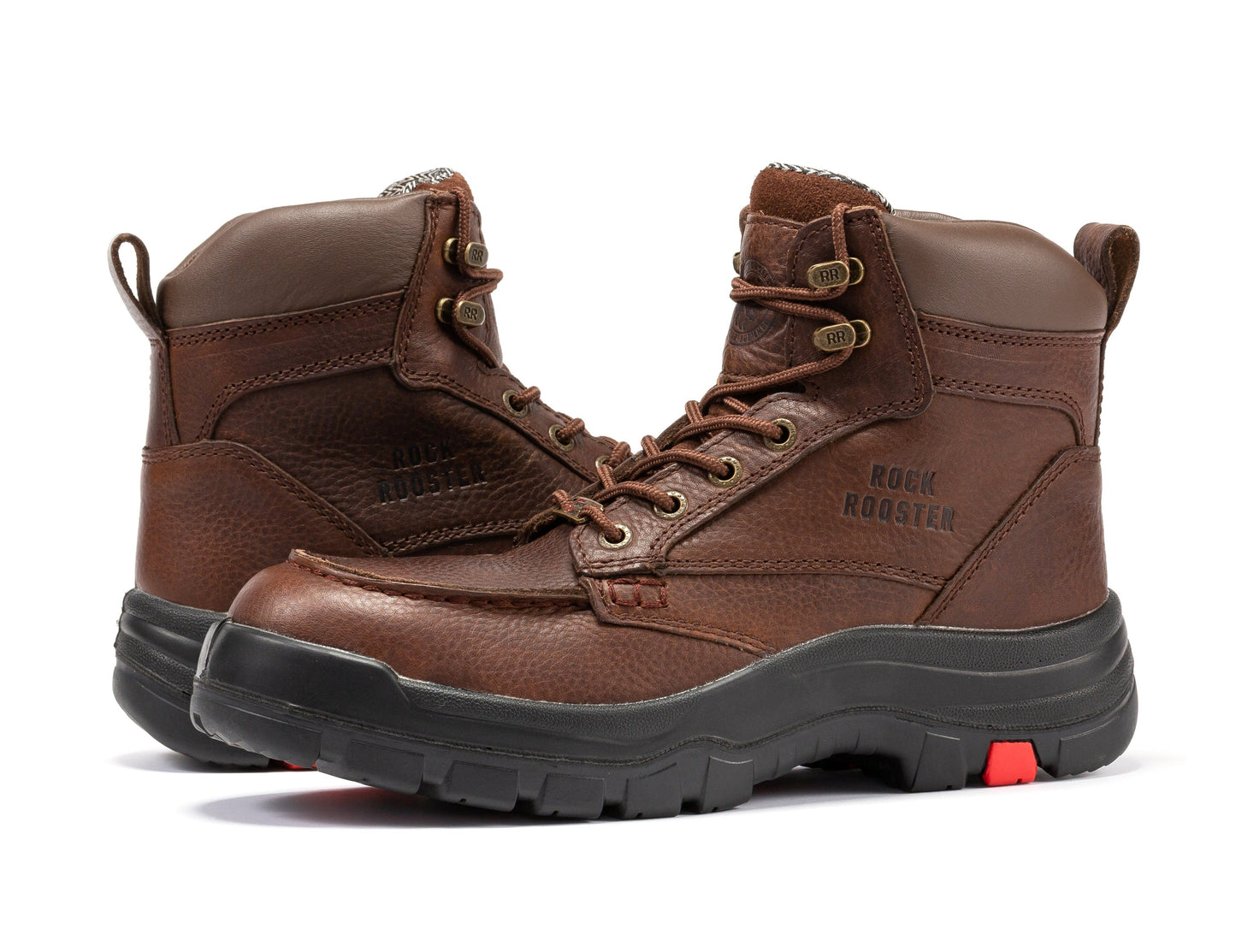 ROCKROOSTER  Zumbro 6 inch Wide Steel Toe, Waterproof Work Boots, Rubber Outsole, EH Protection, ASTM 2413, Work Boots AK372 Rock Rooster Footwear Inc