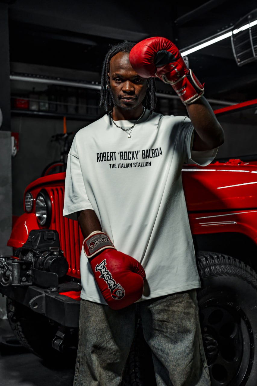 Champion's Spirit Men's Graphic Tee – Oversized Boxing-Inspired Streetwear Withinblack