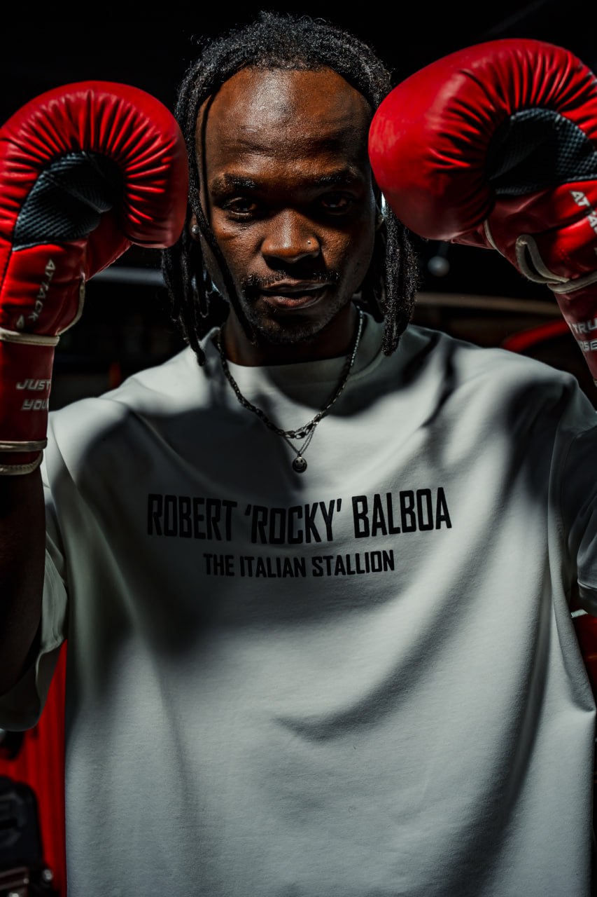 Champion's Spirit Men's Graphic Tee – Oversized Boxing-Inspired Streetwear Withinblack