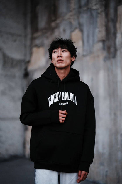 Oversize 'Rocky Balboa vs. Apollo Creed' Graphic Hoodie - Boxing Match Sweatshirt Withinblack