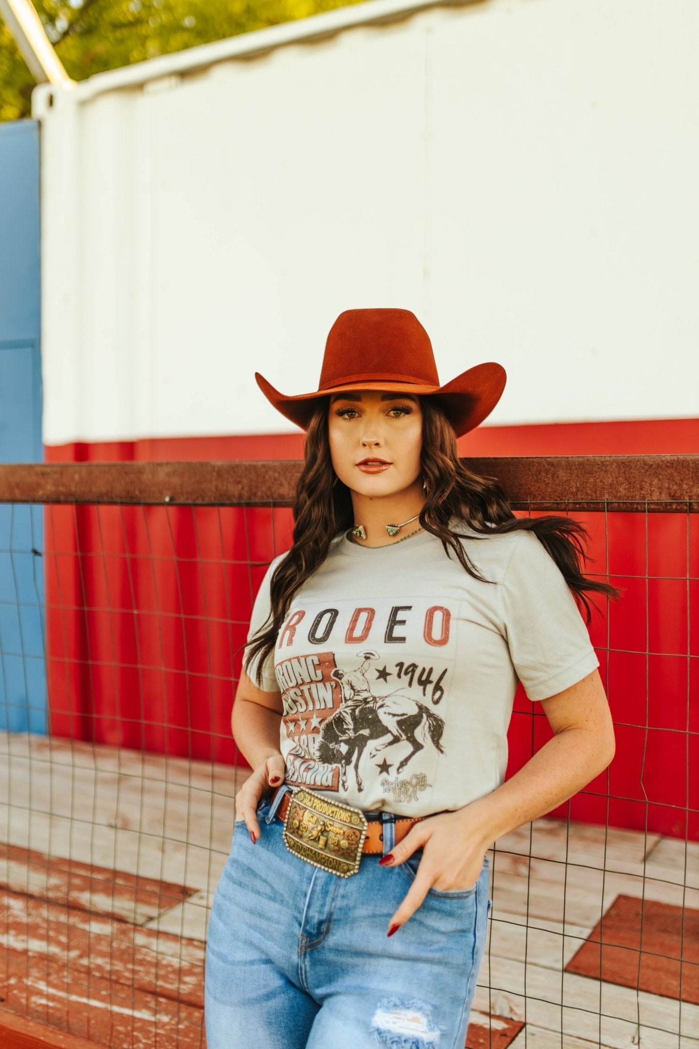 Bronc Bustin' Rodeo 1946 Graphic Tee Wild Junkie