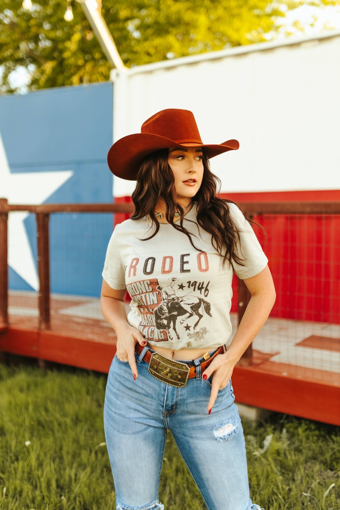 Bronc Bustin' Rodeo 1946 Graphic Tee Wild Junkie