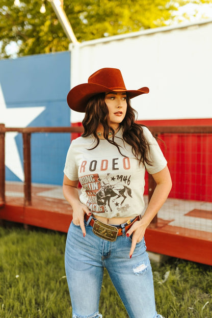 Bronc Bustin' Rodeo 1946 Graphic Tee Wild Junkie