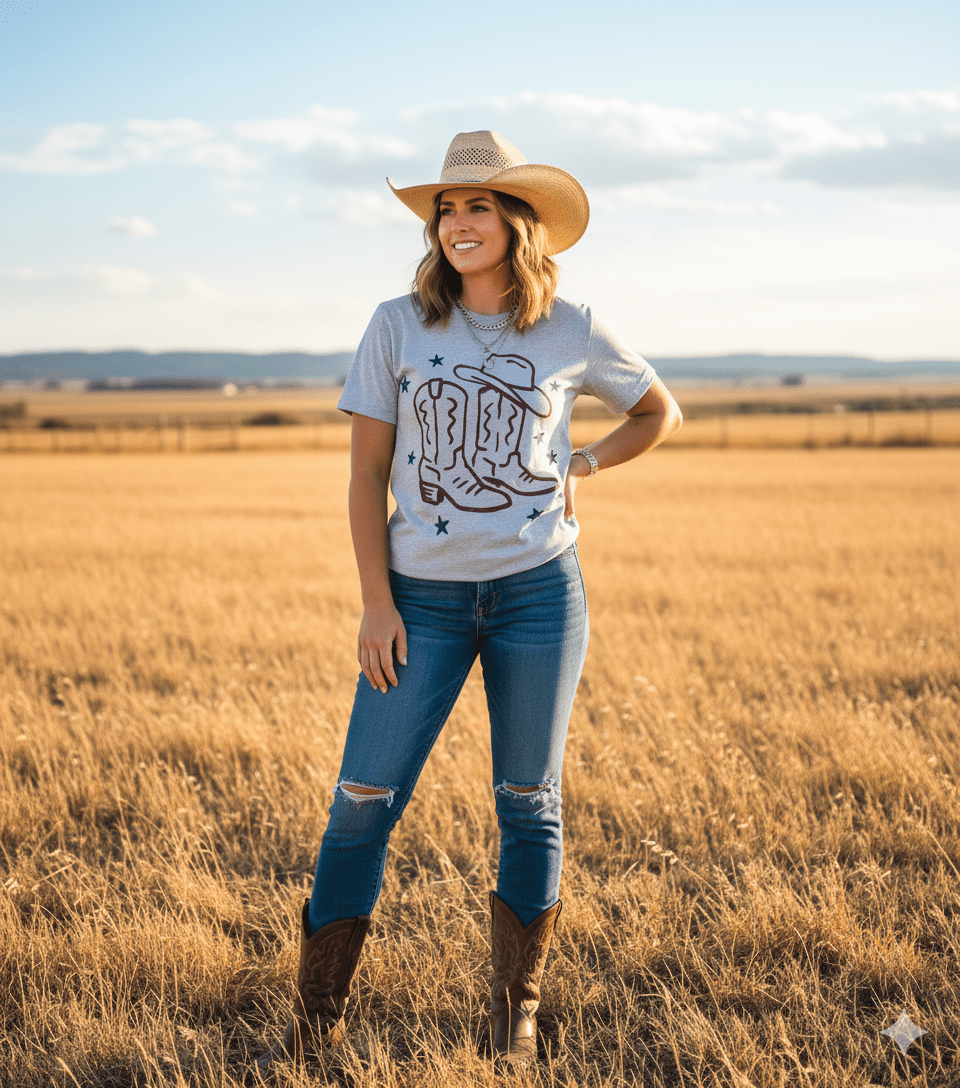 Star Spangled Boots Graphic Tee Wild Junkie