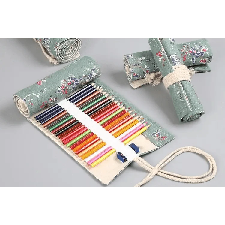 Roll Up Canvas Wrap Pencil Bag For Students Stylish Stationary Storage Pouch Unique Pencil Case For School Stevvex
