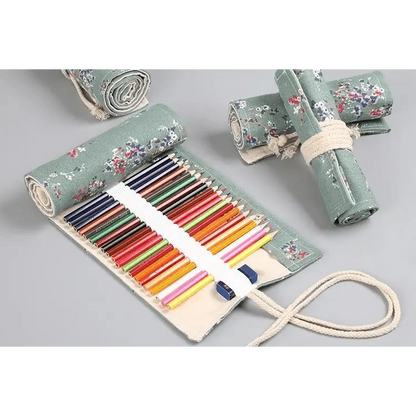 Roll Up Canvas Wrap Pencil Bag For Students Stylish Stationary Storage Pouch Unique Pencil Case For School Stevvex
