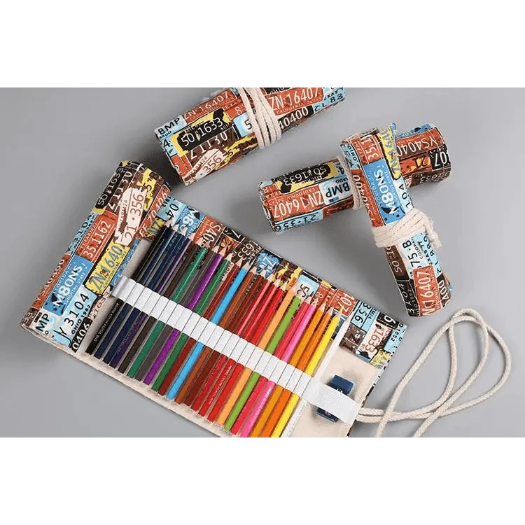 Roll Up Canvas Wrap Pencil Bag For Students Stylish Stationary Storage Pouch Unique Pencil Case For School Stevvex