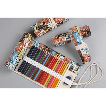 Roll Up Canvas Wrap Pencil Bag For Students Stylish Stationary Storage Pouch Unique Pencil Case For School Stevvex
