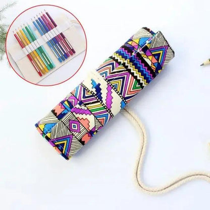 Roll Up Canvas Wrap Pencil Bag For Students Stylish Stationary Storage Pouch Unique Pencil Case For School Stevvex