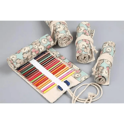 Roll Up Canvas Wrap Pencil Bag For Students Stylish Stationary Storage Pouch Unique Pencil Case For School Stevvex