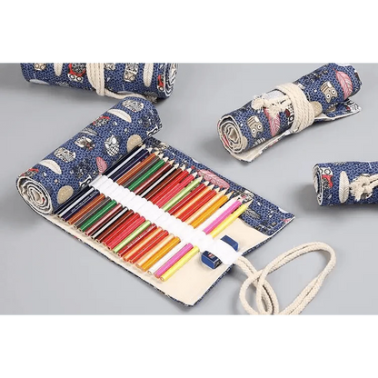 Roll Up Canvas Wrap Pencil Bag For Students Stylish Stationary Storage Pouch Unique Pencil Case For School Stevvex