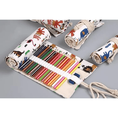 Roll Up Canvas Wrap Pencil Bag For Students Stylish Stationary Storage Pouch Unique Pencil Case For School Stevvex