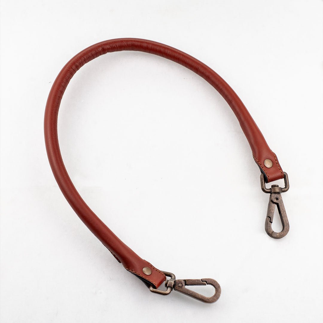 Rolled Elbow - Cognac Italian Leather Strap with Antique Brass Urban-Equestrian