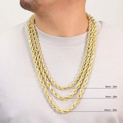 Rope Chain in Yellow Gold - 10mm