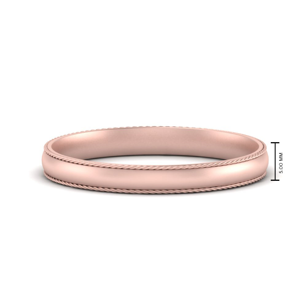Rope Design Comfort Fit Mens Band Fascinating Diamonds