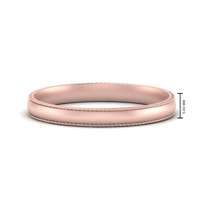 Rope Design Comfort Fit Mens Band Fascinating Diamonds