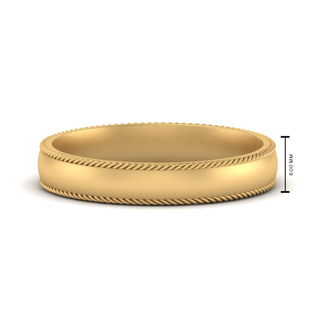 Rope Design Comfort Fit Mens Band Fascinating Diamonds