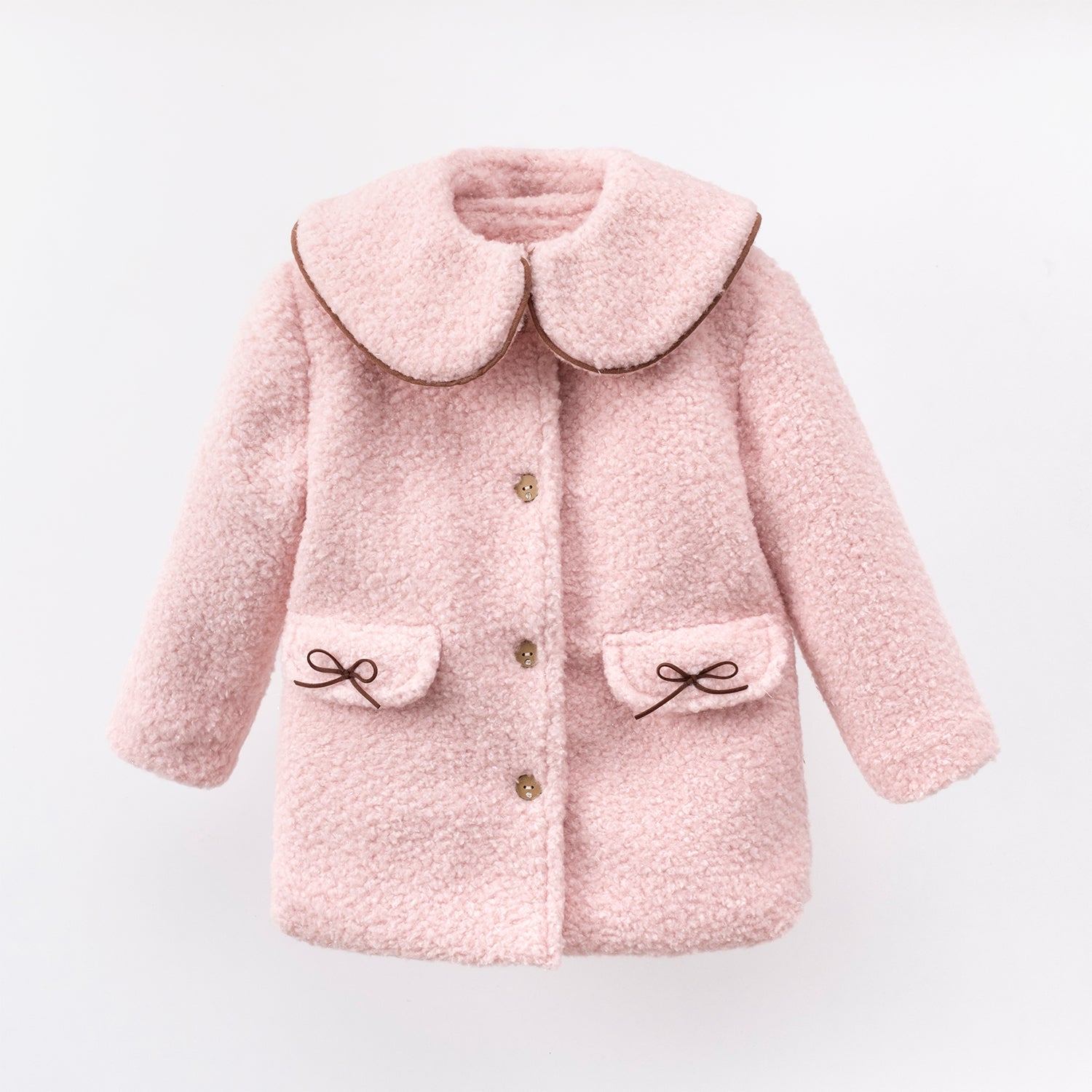 Rosalie Pink Bouclé Coat Honey and Hive