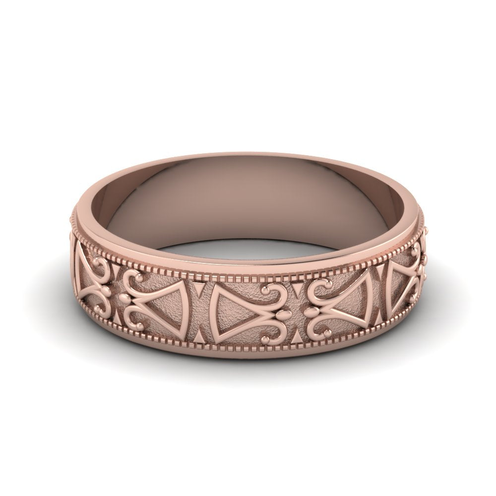 Antique Design Wedding Band Fascinating Diamonds