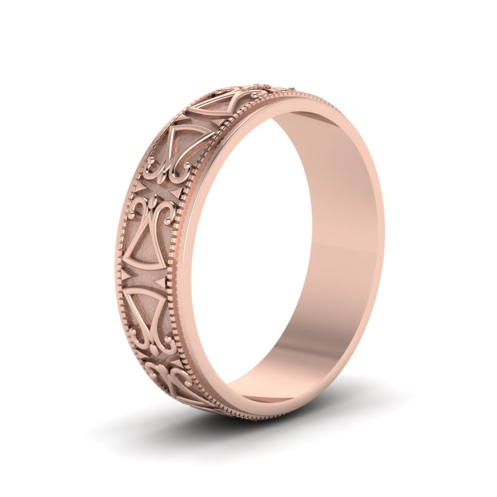 Antique Design Wedding Band Fascinating Diamonds