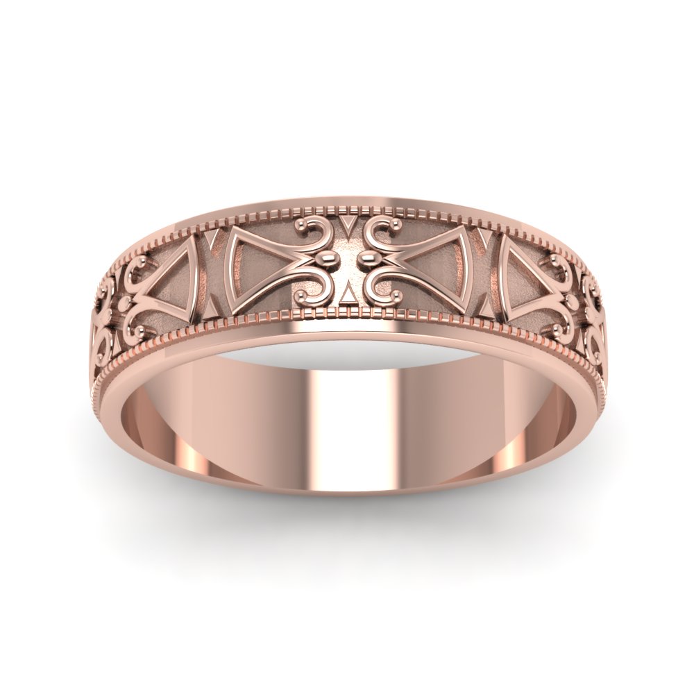 Antique Design Wedding Band Fascinating Diamonds