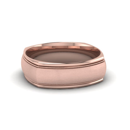 Rose Gold Milgrain Square Band Ring Fascinating Diamonds