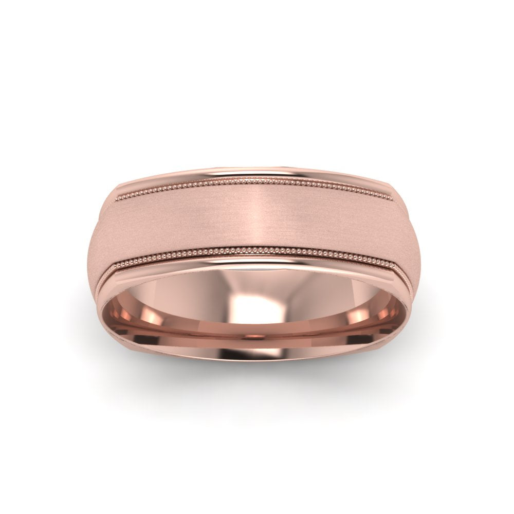 Rose Gold Milgrain Square Band Ring Fascinating Diamonds