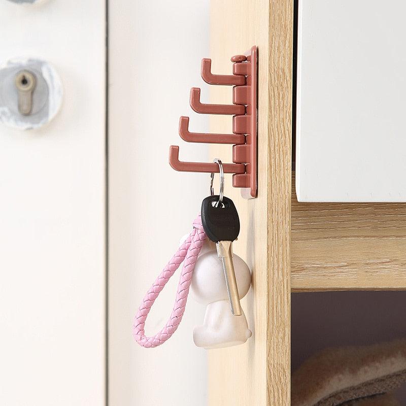 Rotating Hook Adhesive Creative Nordic Wall-mounted Bathroom Strong Hook Self Adhesive Kitchen Hanger Key Storage Home Organizer Domestic Suction Hooks Rotating Space Saving Hook Domestic Suction Hooks Rotating Space Saving Hook Stevvex