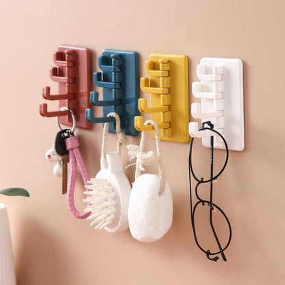 Rotating Hook Adhesive Creative Nordic Wall-mounted Bathroom Strong Hook Self Adhesive Kitchen Hanger Key Storage Home Organizer Domestic Suction Hooks Rotating Space Saving Hook Domestic Suction Hooks Rotating Space Saving Hook Stevvex