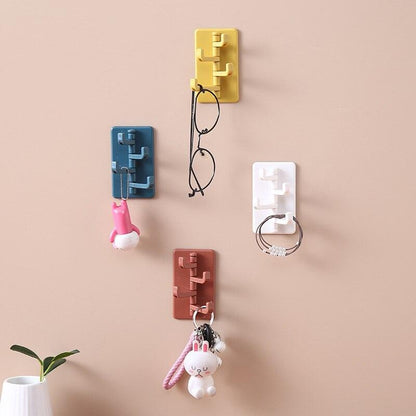 Rotating Hook Adhesive Creative Nordic Wall-mounted Bathroom Strong Hook Self Adhesive Kitchen Hanger Key Storage Home Organizer Domestic Suction Hooks Rotating Space Saving Hook Domestic Suction Hooks Rotating Space Saving Hook Stevvex