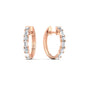 Round And Baguette Huggie Earrings Fascinating Diamonds