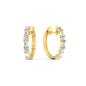 Round And Baguette Huggie Earrings Fascinating Diamonds