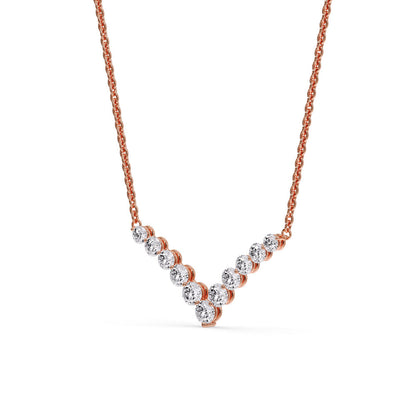 Round Graduated V-Necklace Fascinating Diamonds