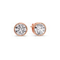 Round Cut Stud Bezel Set Earring Fascinating Diamonds