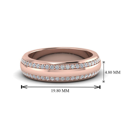 Beveled Edge Matte Eternity Mens Engagement Ring Fascinating Diamonds